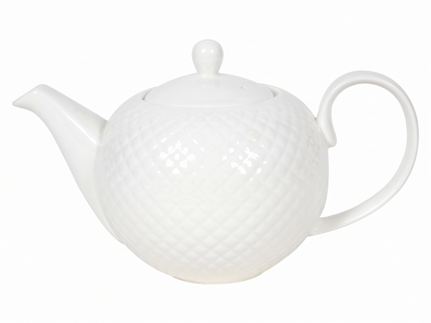 Cookinglife Teapot Diamond White Porcelain - 900 ml