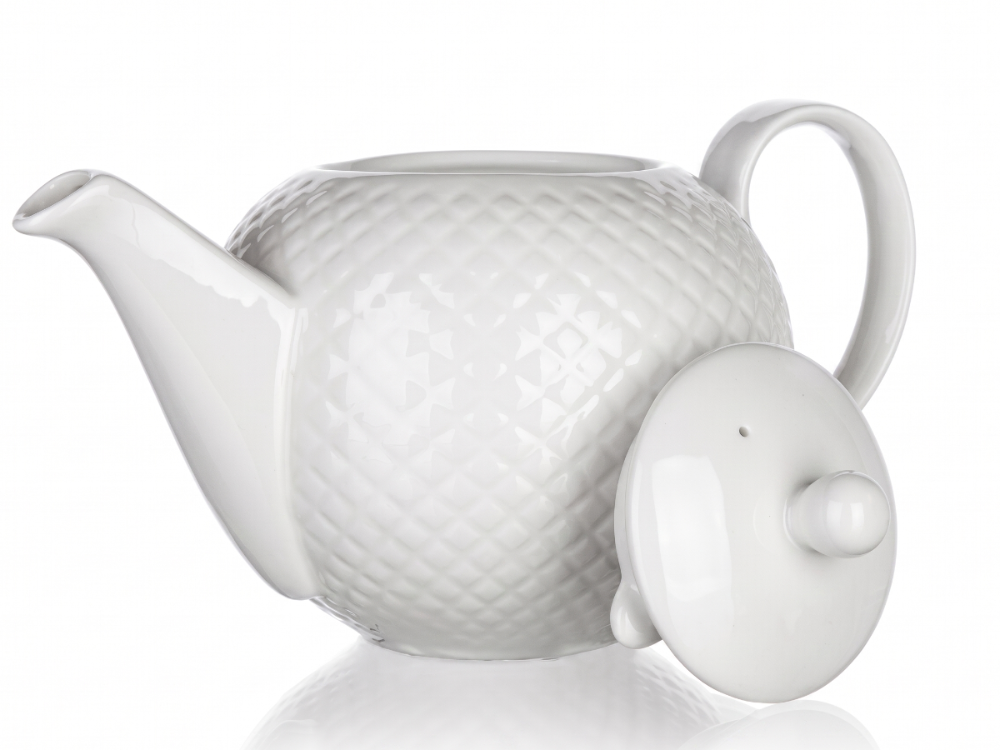 Cookinglife Teapot Diamond White Porcelain - 900 ml