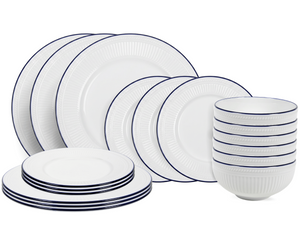 Cookinglife Dinnerware Set Whitmore 18-piece / 6 people - 6 dinner plates, 6 breakfast plates and 6 bowls
