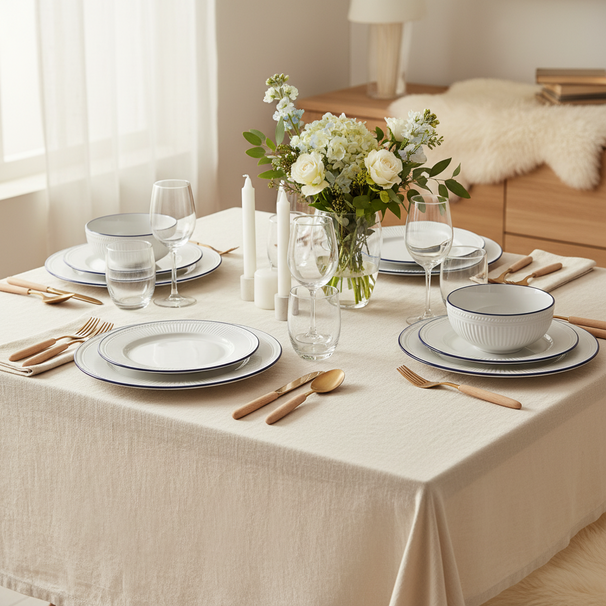 Cookinglife Dinnerware Set Whitmore 18-piece / 6 people - 6 dinner plates, 6 breakfast plates and 6 bowls