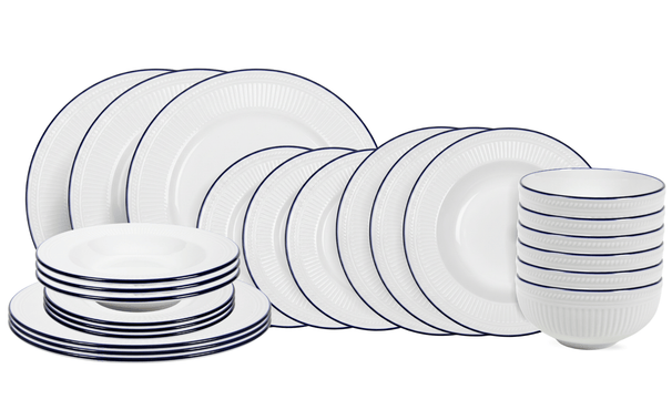 Cookinglife Dinnerware Set Whitmore 24-piece / 6 people - 6 dinner plates, 6 breakfast plates, 6 deep plates and 6 bowls