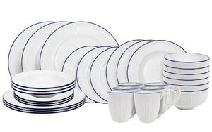 Cookinglife Dinnerware Set Whitmore 30-piece / 6 people - 6 dinner plates, 6 breakfast plates, 6 deep plates, 6 bowls and 6 mugs