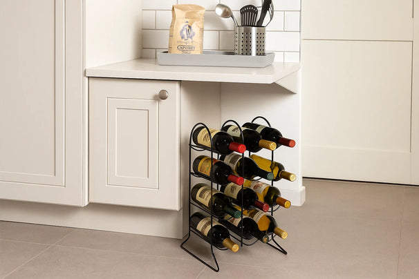 Cookinglife Wine Rack Bar Essentials Black - 12 Bottles