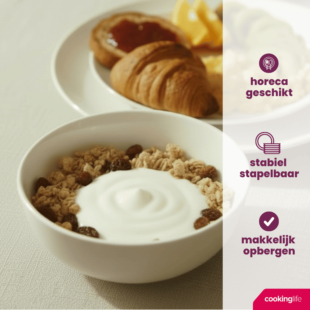 Cookinglife Dinnerware Set Porcelain White 16-piece / 4 people - 4 dinner plates, 4 side plates, 4 bowls, and 4 mugs