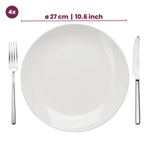 Cookinglife Dinnerware Set Porcelain White 16-piece / 4 people - 4 dinner plates, 4 side plates, 4 bowls, and 4 mugs