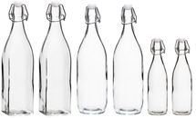 Cookinglife Shackle Bottles Set - Transparent - 500 ml & 1 liter - 6 pieces