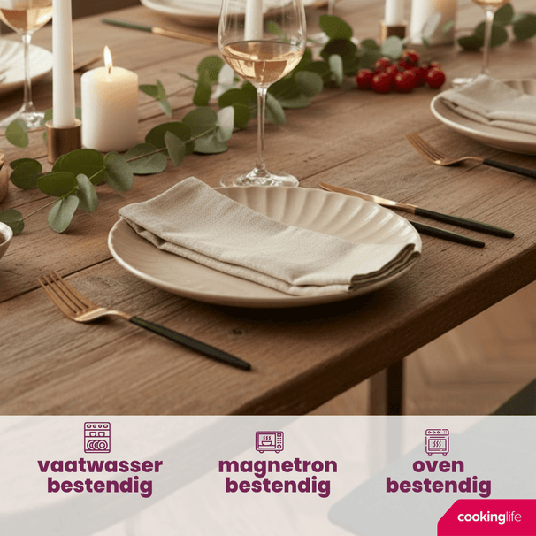 Cookinglife Dinner Plates Cardida Beige ø 26 cm - 6 pieces