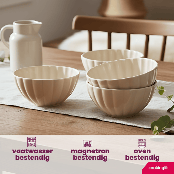 Cookinglife Soup Bowls / Bowls Cardida Beige ø 14 cm - 6 pieces