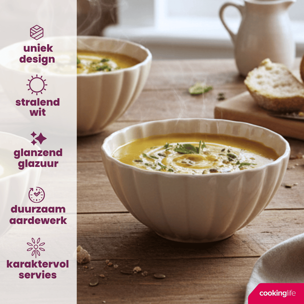 Cookinglife Soup Bowls / Bowls Cardida Beige ø 14 cm - 6 pieces