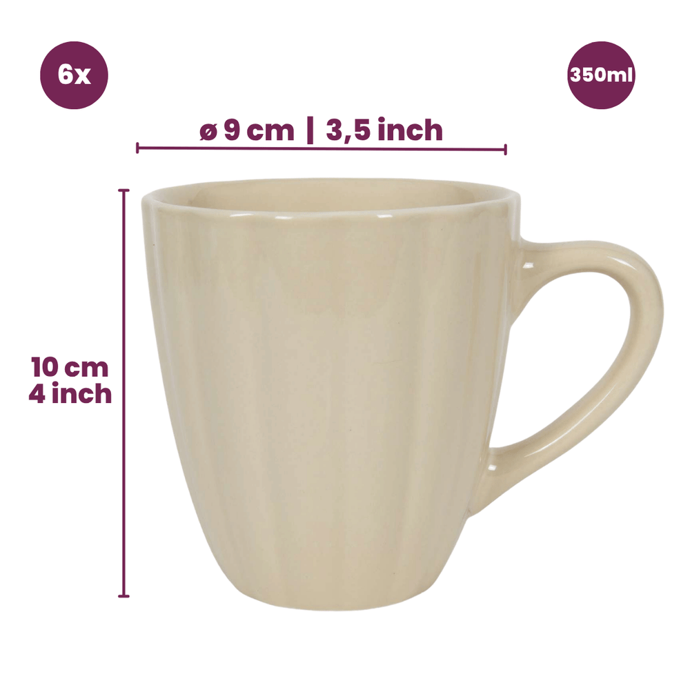 Cookinglife Mugs Cardida Beige 350 ml - 6 pieces