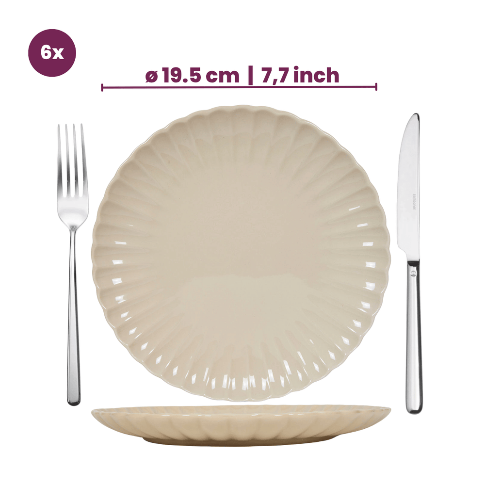 Cookinglife Dinnerware Set Cardida Beige 18-pieces / 6 people - 6 dinner plates, 6 side plates and 6 bowls