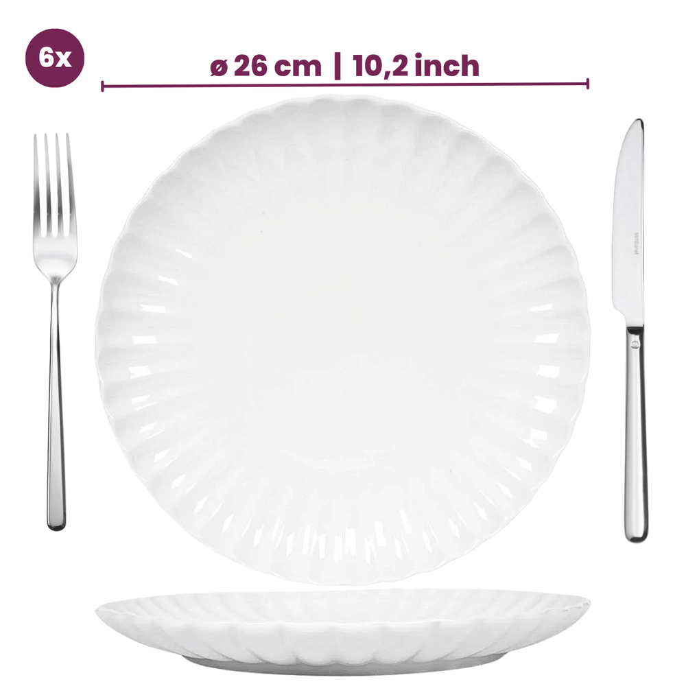 Cookinglife Dinnerware Set Cardida Off White 18-piece / 6 people - 6 dinner plates, 6 side plates, and 6 bowls