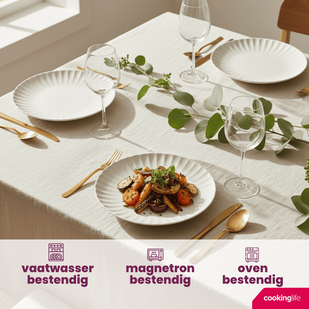 Cookinglife Dinner Plates Cardida Off White ø 26 cm - 6 pieces