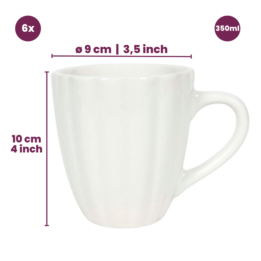 Cookinglife Mugs Cardida Off White 350 ml - 6 pieces