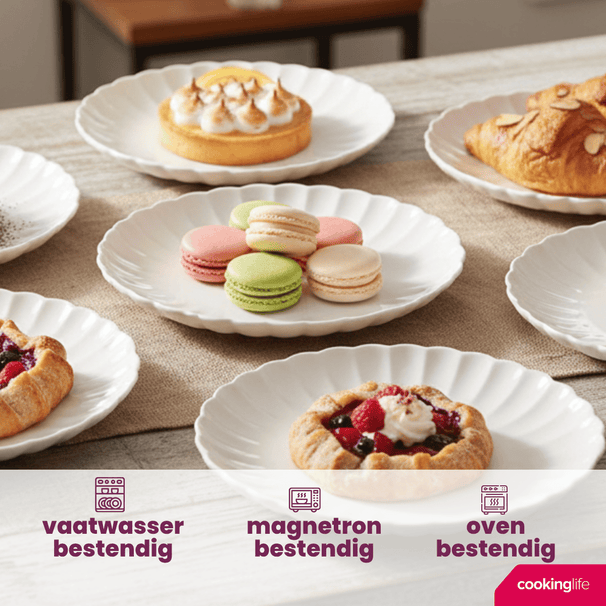 Cookinglife Breakfast Plates / Dessert Plates Cardida Off White ø 19.5 cm - 6 pieces