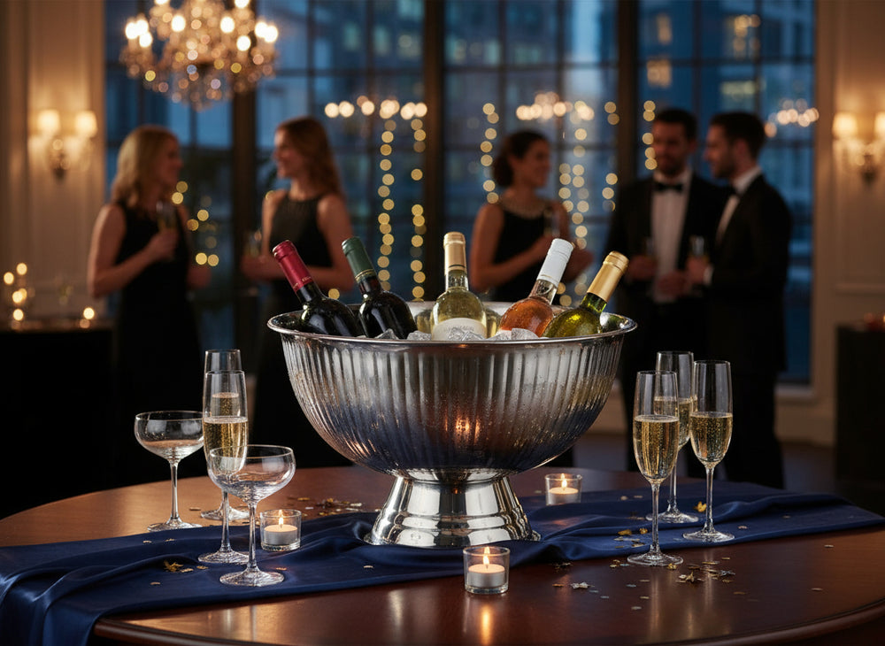 Cookinglife Champagne Bucket - Champagne Bowl - Chrome Stainless Steel ø 39 cm