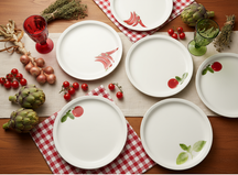 Cookinglife Pizza Plate Tomato - Pepper - Basil ø 30 cm - 6 pieces