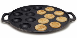 Cookinglife poffertjes pan cast iron Ø 24 cm – 15 cavities – without non-stick coating – suitable for all heat sources