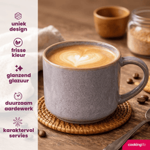 Cookinglife Coffee Mugs Serene Blue 330 ml - Pottery - 4 pieces
