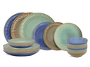 Cookinglife Dinnerware Set Aqua Maris 18-piece / 6 people - 6 dinner plates, 6 side plates, and 6 bowls