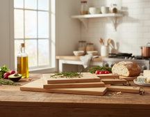 Cookinglife Bamboo Cutting Board Set with Handle 3-Piece