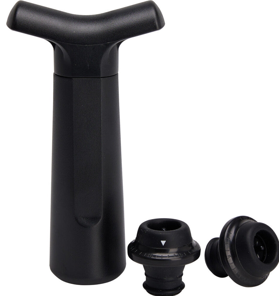 Cookinglife Wine Vacuum Pump with 2 Bottle Stoppers Black