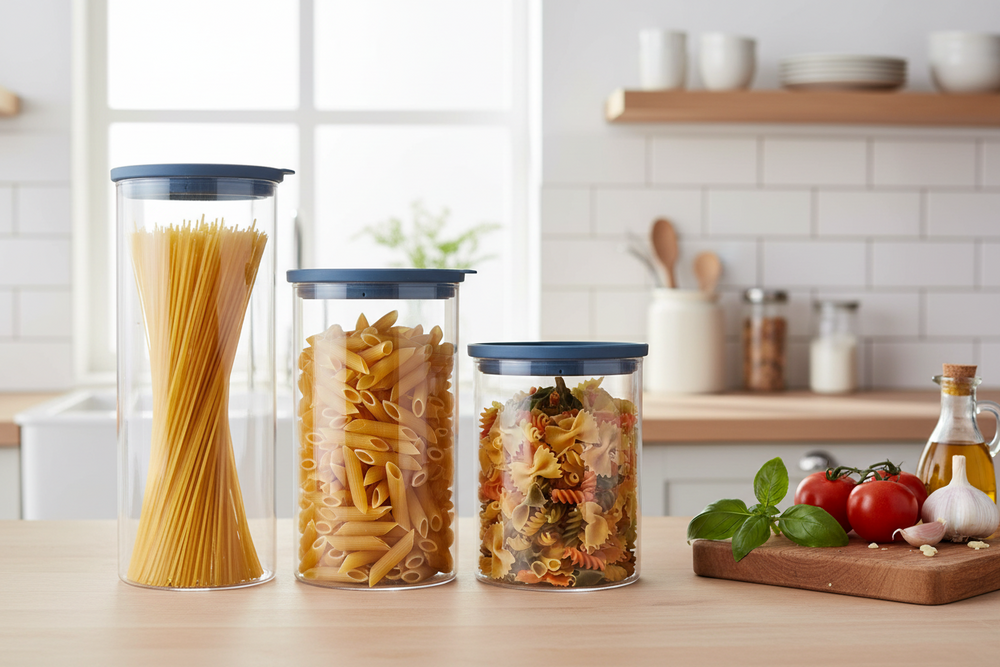 Cookinglife Storage Jars set - Glass - ø 13 cm - 1.5 / 1.9 / 2.5 Liters - 3 pieces