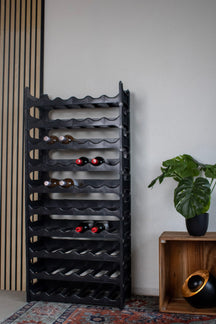Wine Rack Stackable Black - Plastic - 60 bottles - 10 pieces