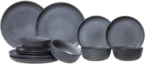 Cosy & Trendy Dinnerware Set Kentucky Grey - 12-piece / 4 people - 4 dinner plates, 4 side plates, and 4 bowls