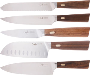 Cosy & Trendy Knife Set Couteaux & Co 5-piece (Chef's Knife, Bread Knife, Santoku Knife, Carving Knife, Paring Knife)