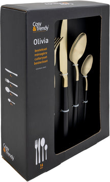 Cosy & Trendy Olivia Cutlery Set Champagne-Black 16-Piece