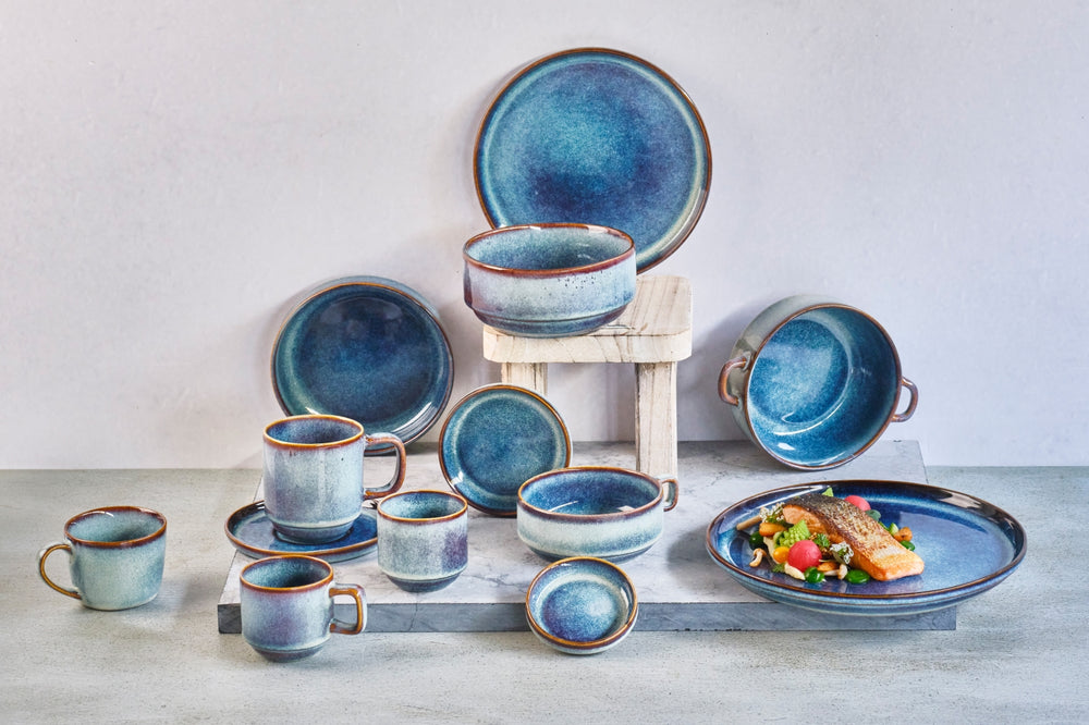 Cosy & Trendy Tableware Set Jade Indigo 12-piece / 4 people - 4 dinner plates, 4 side plates, and 4 bowls