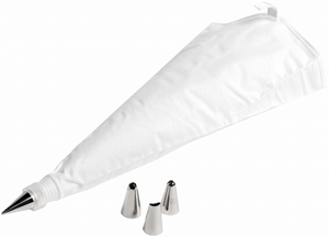 Cosy & Trendy Piping Bag Nylon 33x19 cm - 4 Stainless Steel Tips - Reusable