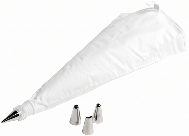 Cosy & Trendy Piping Bag Nylon 33x19 cm - 4 Stainless Steel Tips - Reusable