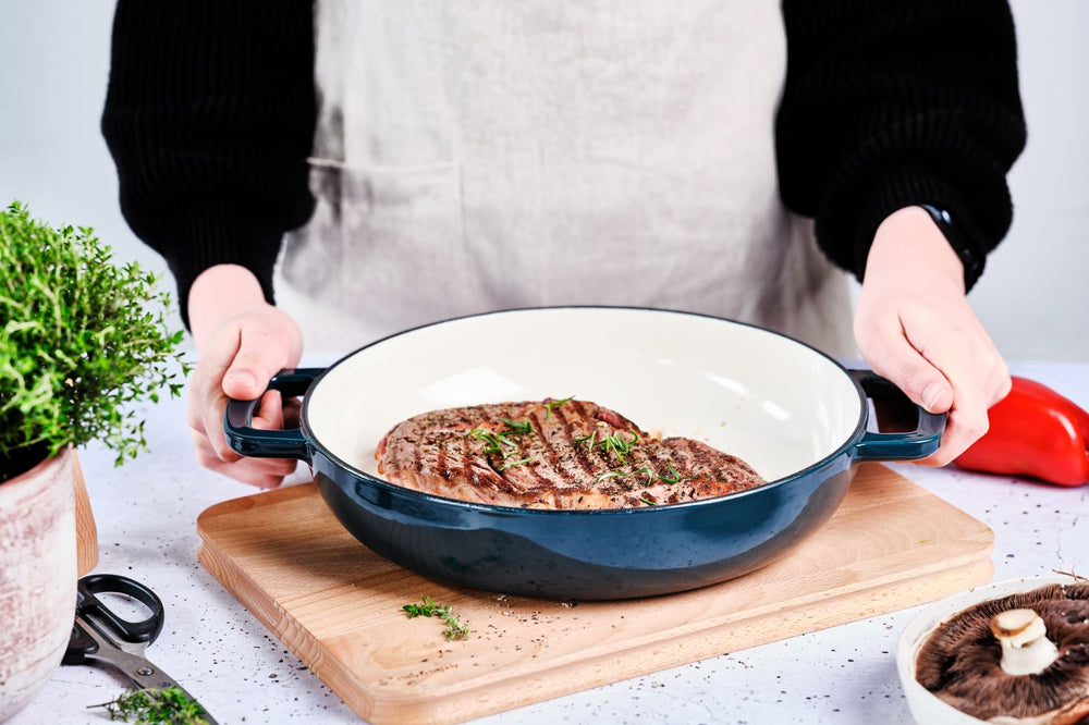 Cosy & Trendy Grill pan Fontestic Cast Iron Green Heron Ø 28 cm -. Enamelled