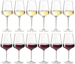 Leonardo Wine Glass Set (Red Wine Glasses + White Wine Glasses) Puccini - 12 piece set