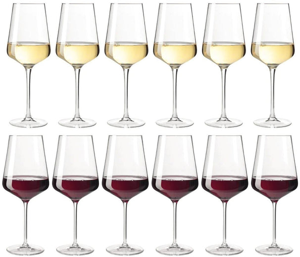 Leonardo Wine Glass Set (Red Wine Glasses + White Wine Glasses) Puccini - 12 piece set