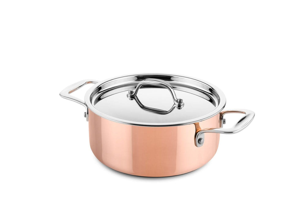 DUCQ Cookware set (Cooking pan ø 20 / 20 / 24 cm + sauce pan ø 16 cm + Casserole ø 28 cm) + Lids - Copper - 5 piece set