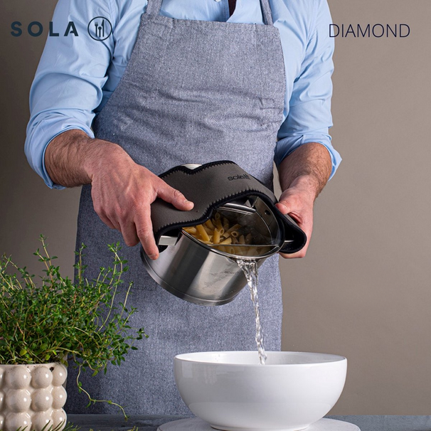 Sola Cookware Set Diamond - Stainless Steel - Cooking Pot ø 16, 18, 20, 24 cm & Saucepan ø 16 cm - Suitable for induction - 5 Pieces