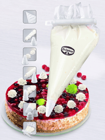 Dr. Oetker Piping Bag Disposable Plastic - 10 pieces - 4 nozzles included