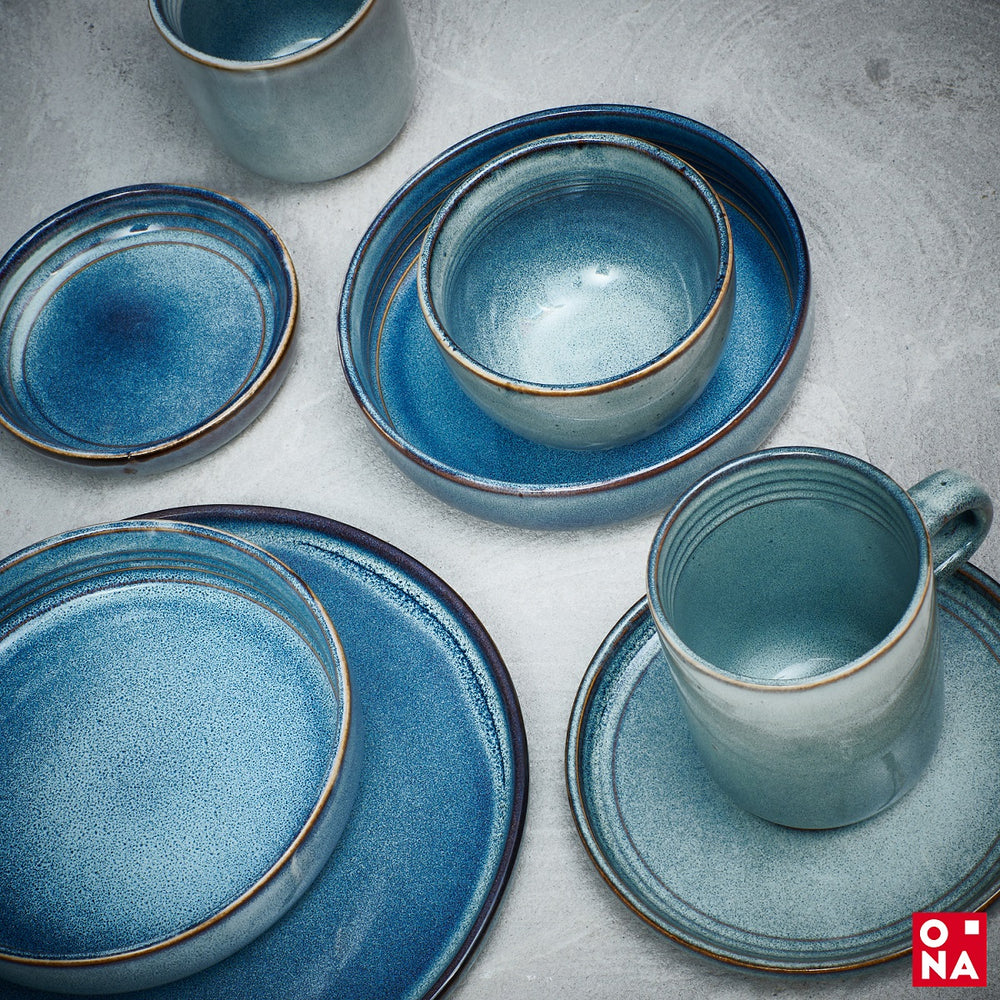 ONA Breakfast Plates / Dessert Plates Duna Blue ø 21 cm - 4 Pieces
