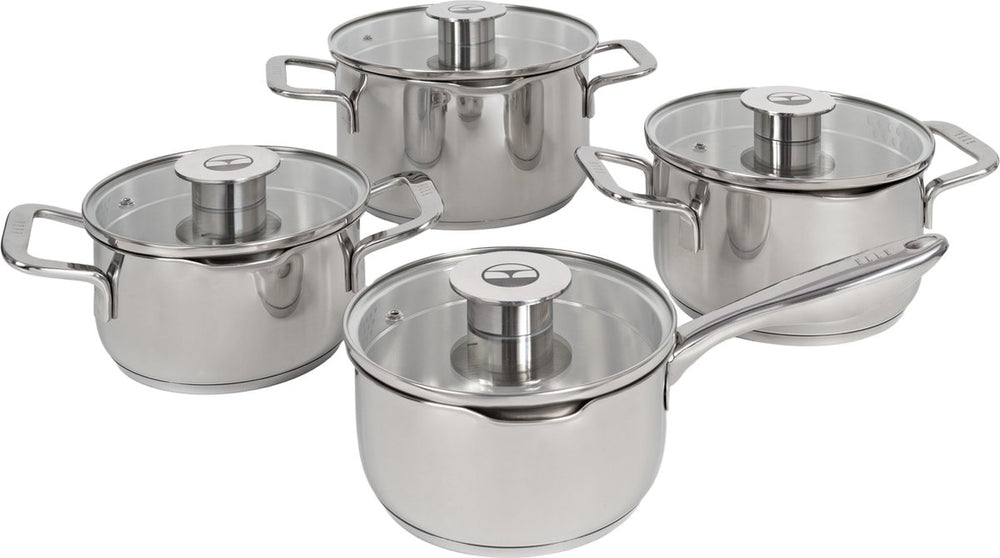 ELLE Gourmet Classique 8-piece Cookware set with matching lids - Non-stick - stainless steel