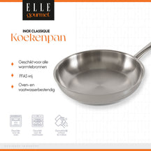 ELLE Gourmet Classique Frying pan - Ø 24 cm - Non-stick - stainless steel