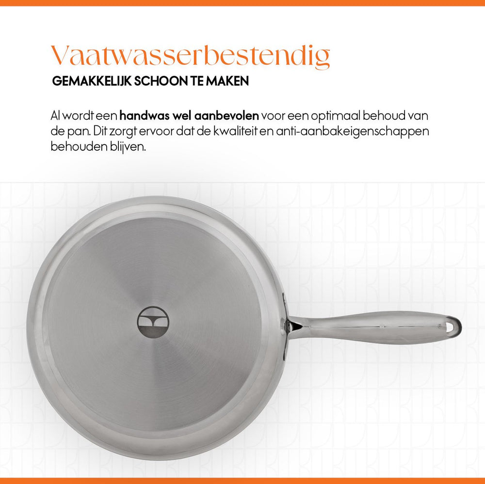 ELLE Gourmet Classique Frying pan - Ø 28 cm - Non-stick - stainless steel