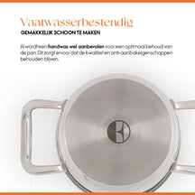 ELLE Gourmet Classique Cooking Pan with Lid - Ø 16 cm - stainless steel