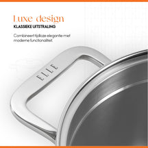 ELLE Gourmet Classique Cooking Pan with Lid - Ø 16 cm - stainless steel