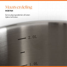 ELLE Gourmet Classique Cooking Pan with Lid - Ø 18 cm - stainless steel