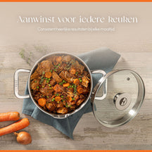 ELLE Gourmet Classique Cooking Pan with Lid - Ø 20 cm - stainless steel