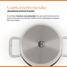 ELLE Gourmet Classique Cooking Pan with Lid - Ø 24 cm - stainless steel