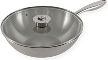 ELLE Gourmet Classique Wok pan with matching lid- Ø 28 cm - Non-stick - stainless steel